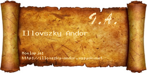 Illovszky Andor névjegykártya